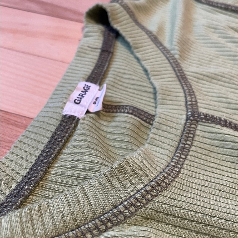Garage Olive Ribbed Top - Picture 3 of 4